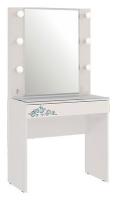 Гламур Трюмо белый/белый глянец