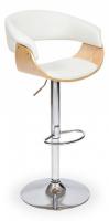 Барный стул VIMTA (mod.4021S) металл/дерево/экокожа, 60х51х91,5-112,5 см, высота сиденья 61,5-82,5 см, белый/натуральный/хром. Фото №1