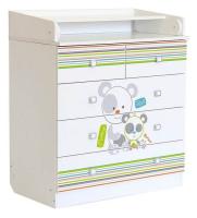 Комод пеленальный Polini kids Simple 1780 Панды, белый. Фото №1