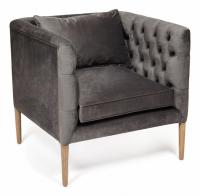 Кресло Secret de Maison FERNANDO ( mod. 20-16) красное дерево/ ткань флок (vittoria noire), 79x74x77см, Античный дуб/ ткань серая