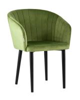 Стул с подлокотниками Нейтон велюр травяной. Фото №1