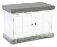 Скамья с двумя дверцами Белый / Серый состаренный фото Скамья с двумя дверцами Белый / Серый состаренный. Фото №1