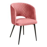 Стул Базель коралловый с прострочкой с черными ножками фото Стул Базель коралловый с прострочкой с черными ножками. Фото №1