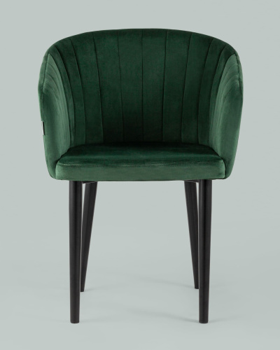 Стул с подлокотниками Нейтон велюр зеленый. Фото №5