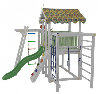 Комплекс игровой ДК2Б, бирюзовый, серый. Фото