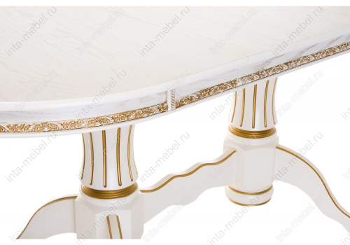 Стол Герцог молочный с золотой патиной. Фото №6