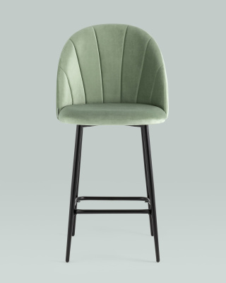 Стул полубарный Логан велюр фисташковый. Фото