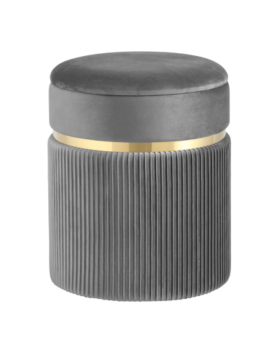 Пуф Миранда с ящиком велюр серый. Фото №2