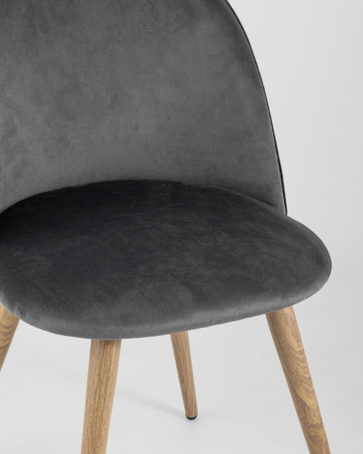 Стул Лион велюр с ромбами серый. Фото №9