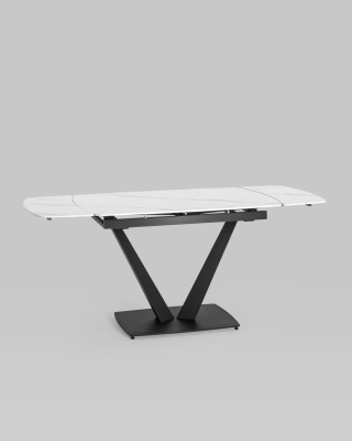 Стол обеденный Клео раскладной 120-180*90 керамика светлая. Фото №5