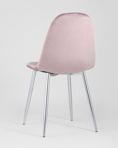 Стул Валенсия велюр розовый хромированные ножки. Фото №7