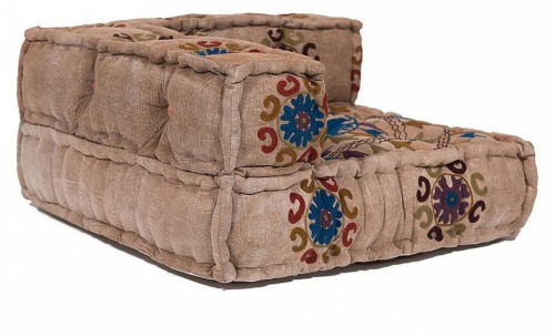 Модуль мягкий угловой  Secret De Maison RADJA (mod. 10232) cotton velvet, 80х80х43см, желтый с цветами. Фото №1