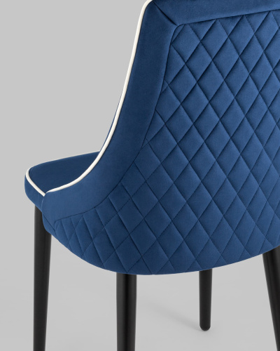 Стул Луис с кантом велюр синий. Фото №8