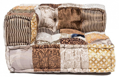 Модуль мягкий угловой Secret De Maison SAN REMO (mod. 10164) velvet patchwork, 80х80х43см, бежево-белый. Фото №2