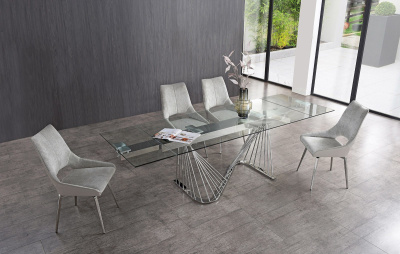 Стул DC1239 бежевый/ноги сталь. Фото