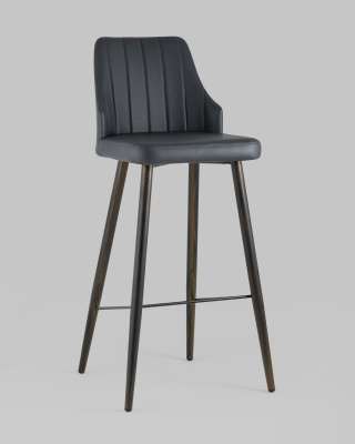 Стул барный Коналл экокожа антрацит фото Стул барный Коналл экокожа антрацит. Фото