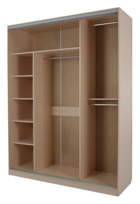 Шкаф-купе Бассо 7-600 Европа (полки слева) дуб млечный. Фото