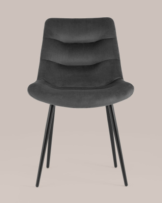Стул Остин велюр тёмно-серый. Фото