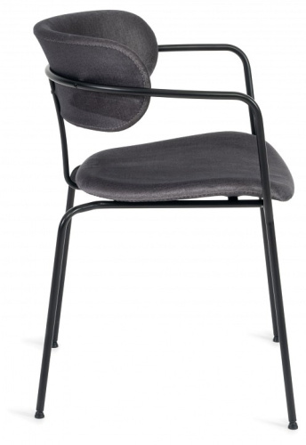 Кресло VAN HALLEN (mod. 2433S) ткань/металл, 54,5х53,5/76 см, высота до сиденья 46 см, серый/черный (поставляется по 2 шт). Фото №2