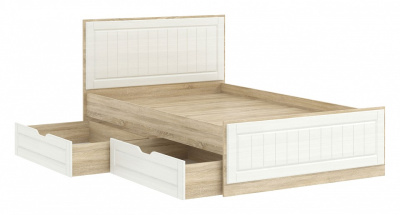 Кровать Оливия НМ 040.34-02 (1200) + Ящик НМ 040.39-02, Белое дерево, Дуб Сонома. Фото