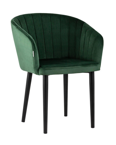 Стул с подлокотниками Нейтон велюр зеленый. Фото №1