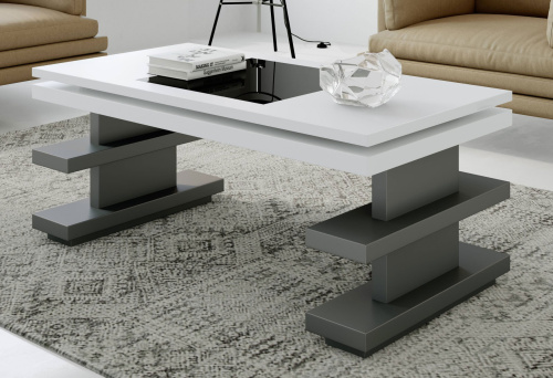 Журнальный стол NORA 2065 Blanco mate/Grafito/Negro. Фото №1