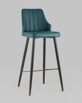 Стул барный Коналл экокожа темно-синий фото Стул барный Коналл экокожа темно-синий. Фото