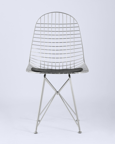 Стул обеденный Eiffel хромированный с черной подушкой. Фото №5