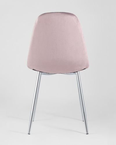 Стул Валенсия велюр розовый хромированные ножки. Фото №6