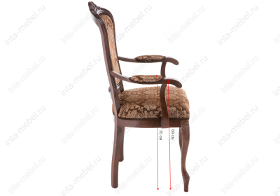 Стул деревянный Руджеро с мягкими подлокотниками орех / шоколад. Фото №2