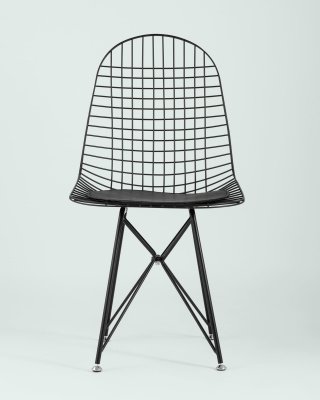 Стул обеденный Eiffel черный с черной подушкой. Фото №5