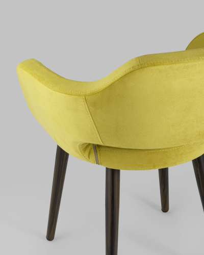 Стул с подлокотниками Саймон велюр золотистый. Фото №8