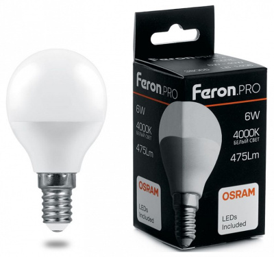 Лампа светодиодная Feron LB-1406 E14 6Вт 4000K 38066 фото Лампа светодиодная Feron LB-1406 E14 6Вт 4000K 38066. Фото №2