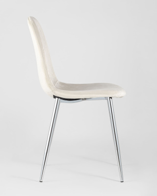 Стул Валенсия велюр кремовый хромированные ножки. Фото №4