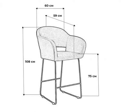 Кресло бар Oscar Браун/Линк. Фото №3