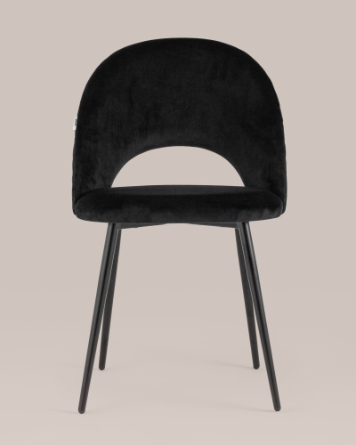 Стул Меган велюр с ромбами черный. Фото №5