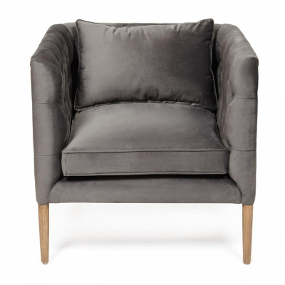 Кресло Secret de Maison FERNANDO ( mod. 20-16) красное дерево/ ткань флок (vittoria noire), 79x74x77см, Античный дуб/ ткань серая. Фото