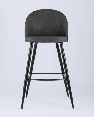 Стул барный Лион темно-серая экокожа. Фото