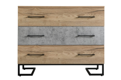 Комод с 3 ящиками Loft Дуб натур/Бетон. Фото №4