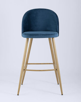 Стул барный Лион голубой велюр фото Стул барный Лион голубой велюр. Фото