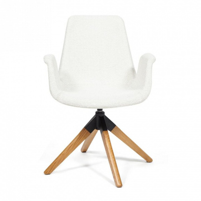 Кресло  ROKIN  (mod. DM4273A)   дерево, металл, ткань, 63*62*90, белый (01-white). Фото