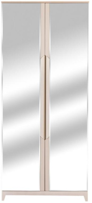Шкаф двухстворчатый с зеркалами Сканди Жемчужно-белый. Фото