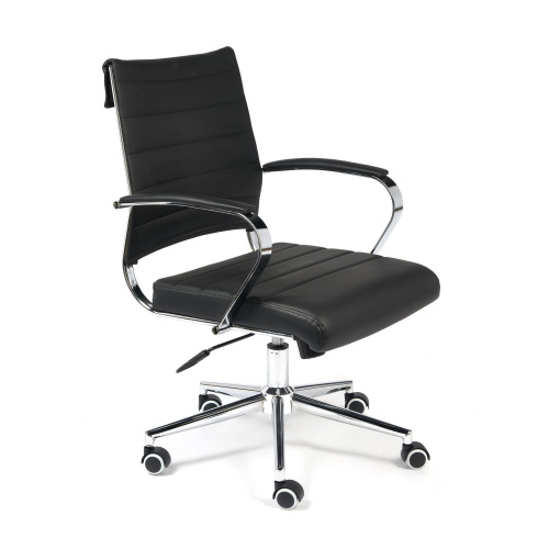 Кресло офисное City low (кож/зам, черный). Фото №1
