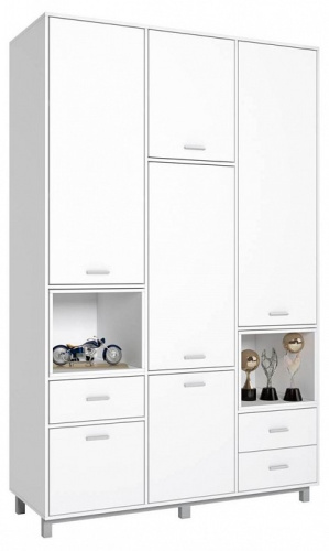 Шкаф комбинированный Polini Kids Mirum, белый. Фото №1