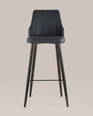 Стул барный Коналл экокожа антрацит фото Стул барный Коналл экокожа антрацит. Фото