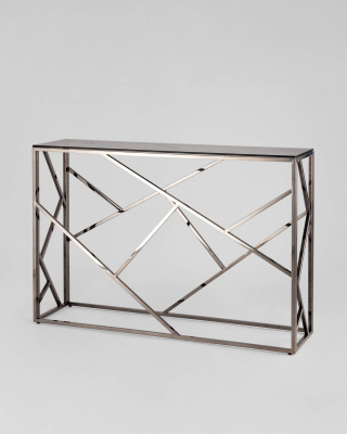 Консоль АРТ ДЕКО 115*30 стекло smoke сталь тёмный хром фото Консоль АРТ ДЕКО 115*30 стекло smoke сталь тёмный хром. Фото №3