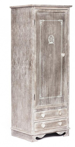 Шкаф платяной Secret De Maison Lilou (mod. 63105) дерево павловния, мдф, 75х50х190см, Античный коричневый. Фото №1