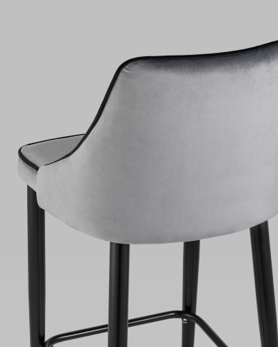 Стул полубарный Коби велюр серый. Фото №8