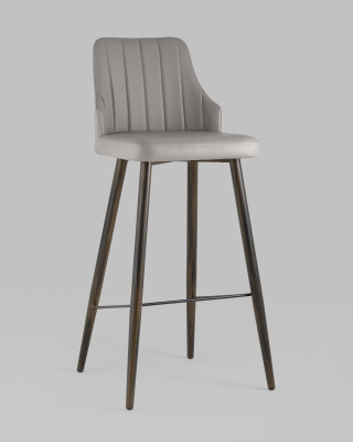 Стул барный Коналл экокожа серый фото Стул барный Коналл экокожа серый. Фото