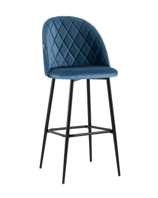 Стул барный Марсель велюр пыльно-синий. Фото